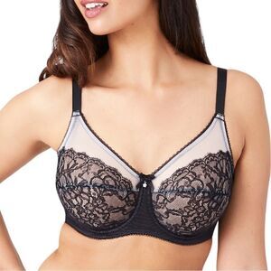 Wacoal Retro Chic Full Figure Underwire Bra size 40I sheer black